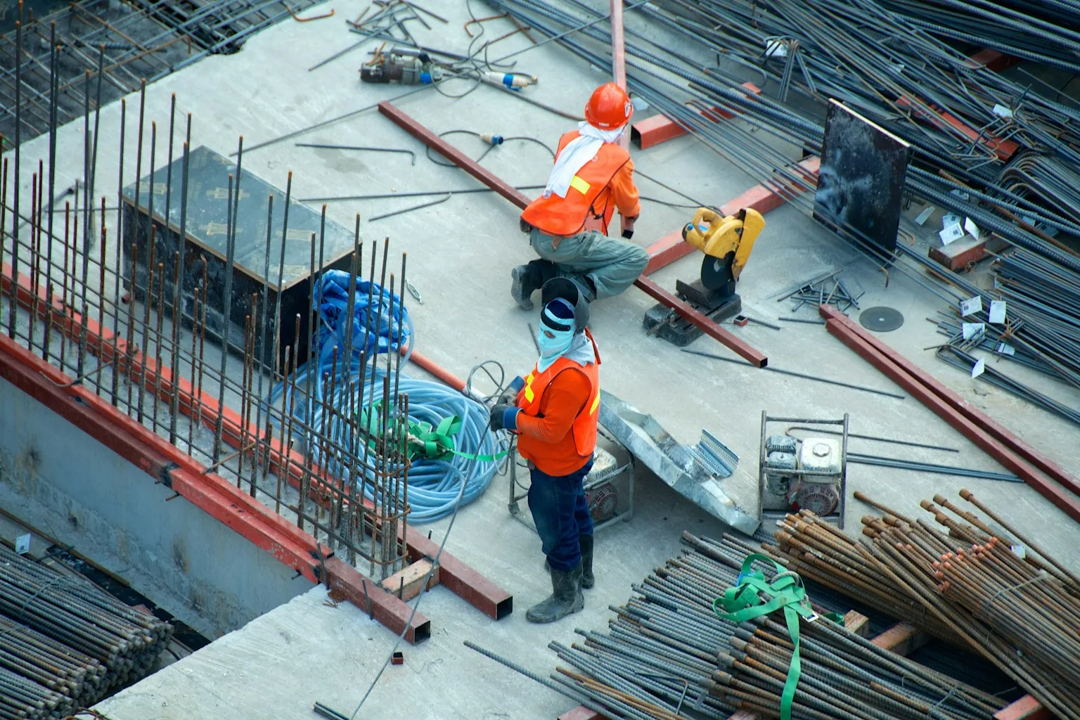Construction team working on a building project